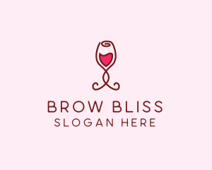 Rose Wine Glass logo design