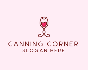 Rose Wine Glass logo design