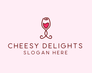 Rose Wine Glass logo design