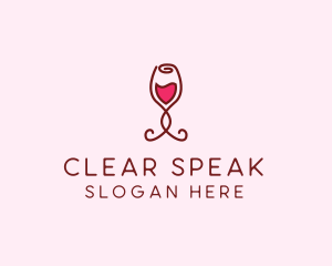 Rose Wine Glass logo design