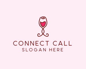 Rose Wine Glass logo design