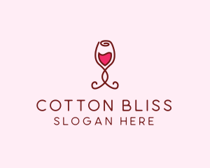 Rose Wine Glass logo design