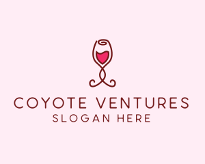 Rose Wine Glass logo design