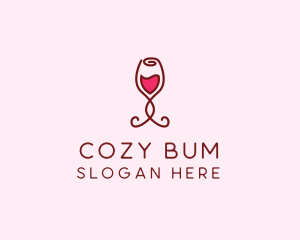 Rose Wine Glass logo design