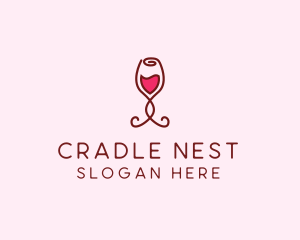 Rose Wine Glass logo design