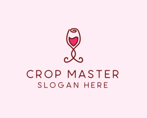 Rose Wine Glass logo design