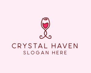 Rose Wine Glass logo design