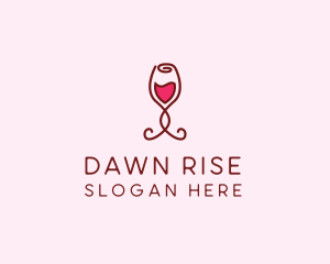 Rose Wine Glass logo design