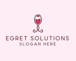 Rose Wine Glass logo design