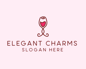 Rose Wine Glass logo design