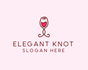 Rose Wine Glass logo design