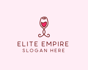 Rose Wine Glass logo design