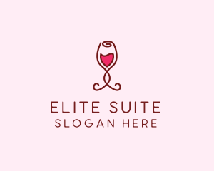 Rose Wine Glass logo design