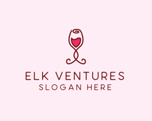 Rose Wine Glass logo design