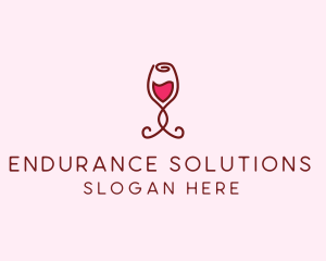 Rose Wine Glass logo design