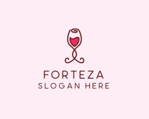 Rose Wine Glass logo design