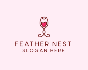 Rose Wine Glass logo design