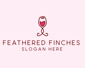 Rose Wine Glass logo design