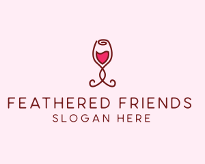 Rose Wine Glass logo design