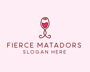 Rose Wine Glass logo design