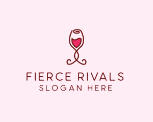 Rose Wine Glass logo design