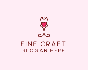 Rose Wine Glass logo design