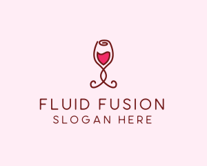 Rose Wine Glass logo design