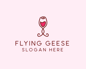 Rose Wine Glass logo design