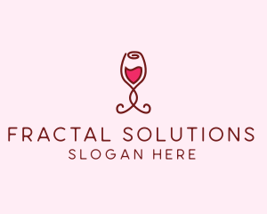 Rose Wine Glass logo design