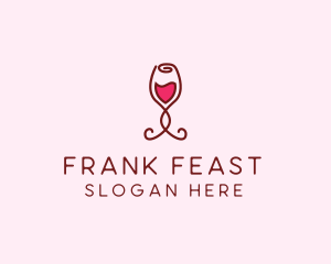 Rose Wine Glass logo design