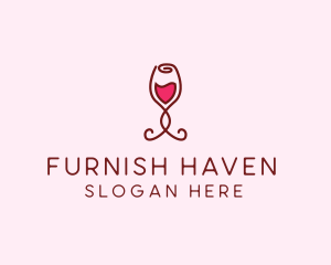 Rose Wine Glass logo design