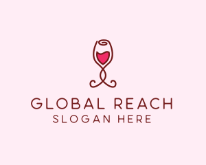 Rose Wine Glass logo design