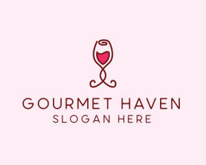 Rose Wine Glass logo design