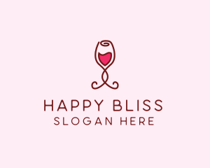 Rose Wine Glass logo design