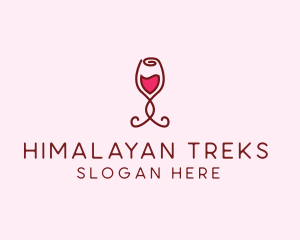 Rose Wine Glass logo design