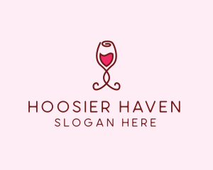 Rose Wine Glass logo design