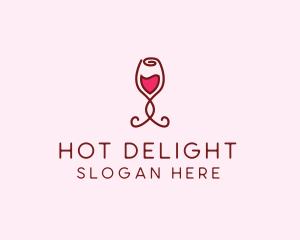 Rose Wine Glass logo design