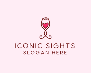 Rose Wine Glass logo design