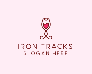 Rose Wine Glass logo design