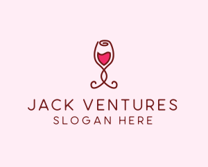 Rose Wine Glass logo design