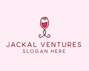 Rose Wine Glass logo design