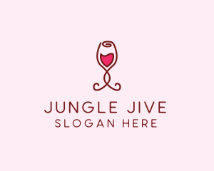 Rose Wine Glass logo design