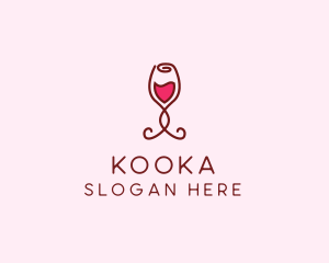 Rose Wine Glass logo design