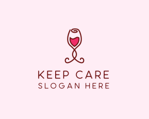 Rose Wine Glass logo design