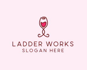 Rose Wine Glass logo design