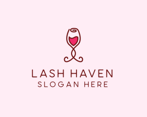 Rose Wine Glass logo design