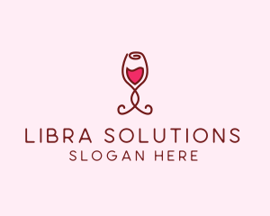 Rose Wine Glass logo design