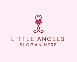 Rose Wine Glass logo design