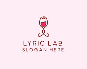 Rose Wine Glass logo design