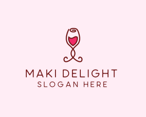 Rose Wine Glass logo design